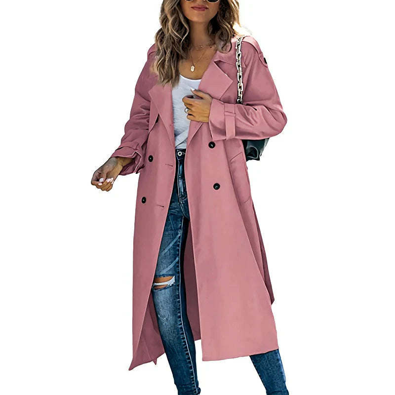 Lange trenchcoat met ceintuur voor dames