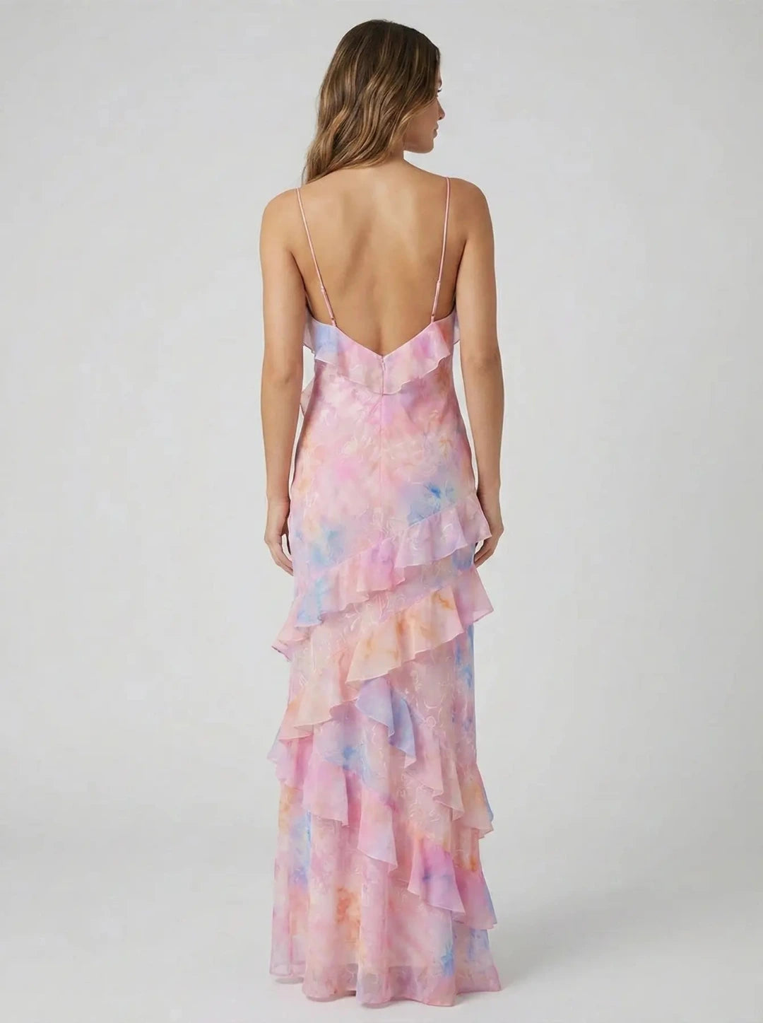 Maxi Zomerjurk met Ruches en Bloemenprint