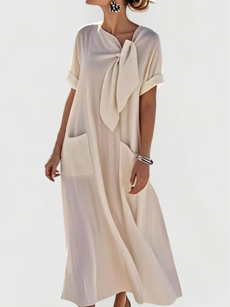 Maxi Zomerjurk met Strikdetail en Zakken