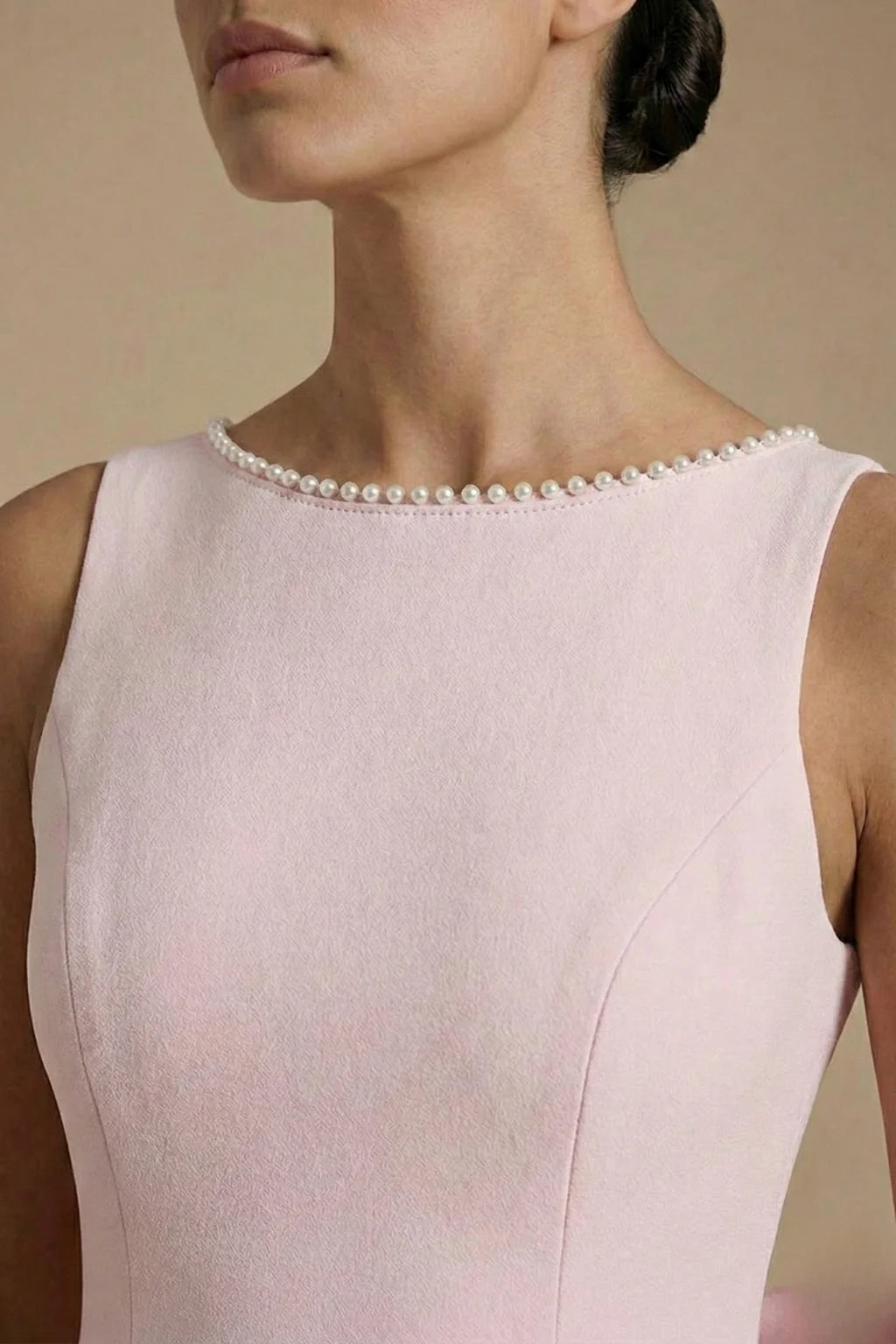 Mini Jurk met Strikdetail en Parelrand