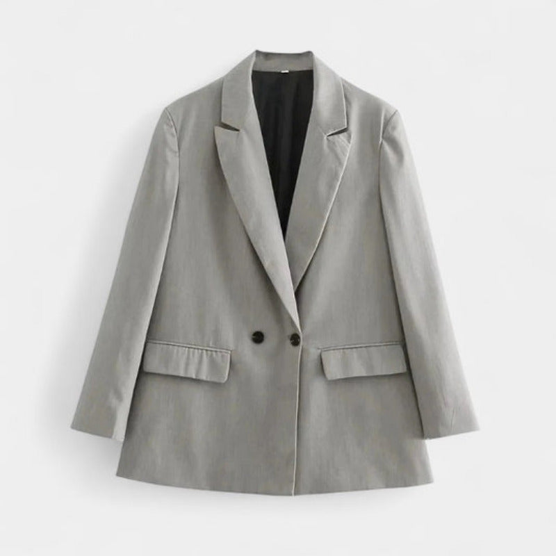 Oversized blazer met dubbele knoopsluiting en klepzakken voor dames