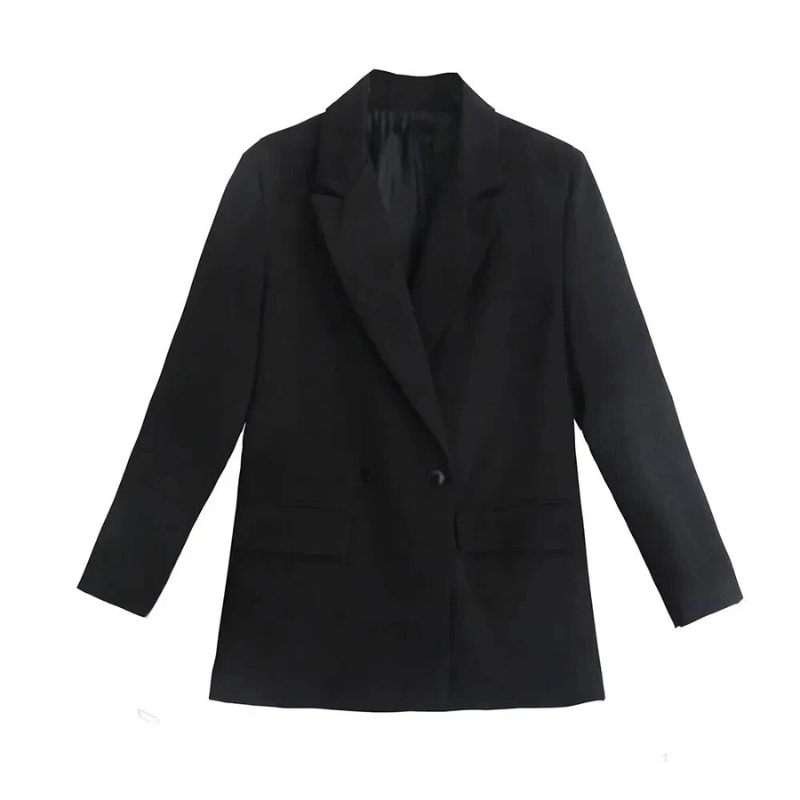 Oversized blazer met dubbele knoopsluiting en klepzakken voor dames