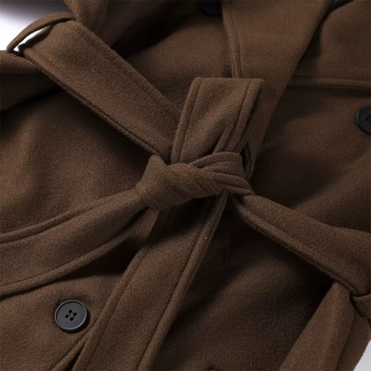 Oversized manteljas van wolmix met riem en knoopsluiting voor dames