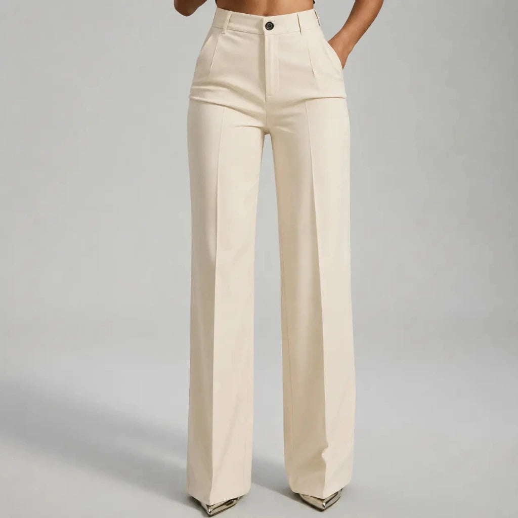 Pantalon Dames met Hoge Taille en Wijde Pijpen