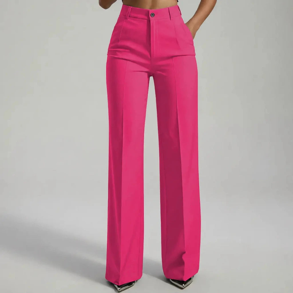 Pantalon Dames met Hoge Taille en Wijde Pijpen