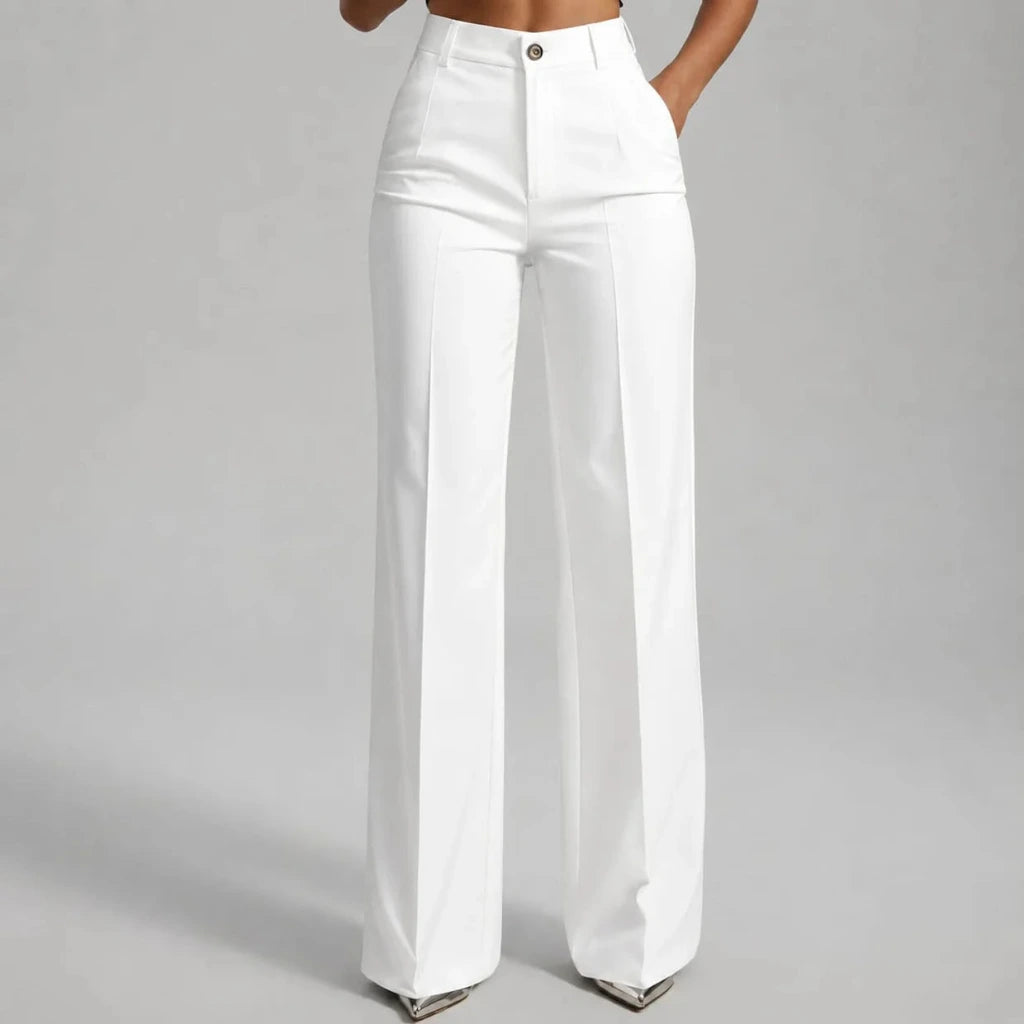 Pantalon Dames met Hoge Taille en Wijde Pijpen