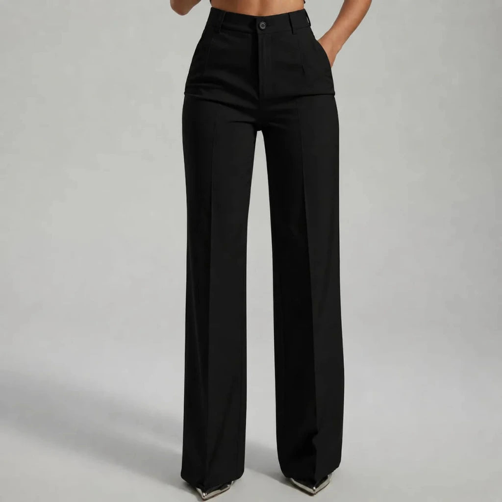 Pantalon Dames met Hoge Taille en Wijde Pijpen