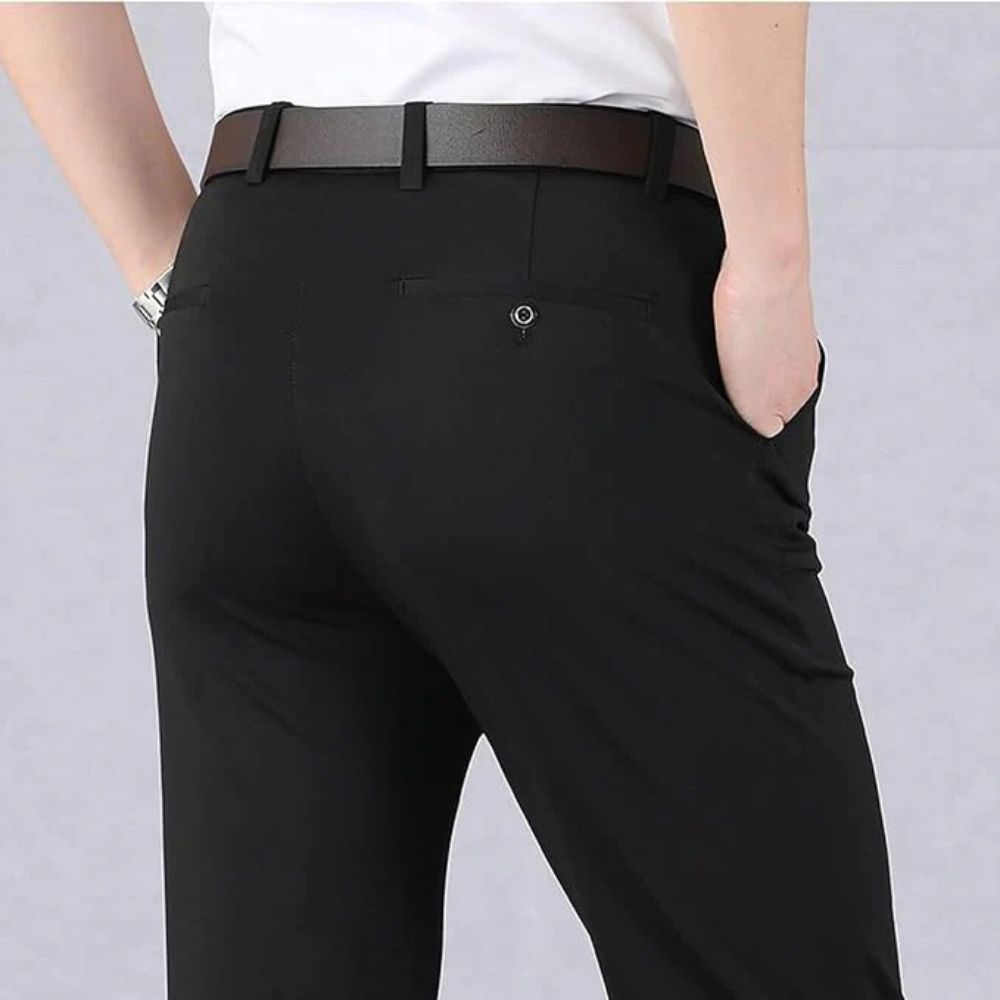 Pantalon met stretch en slanke pasvorm voor heren