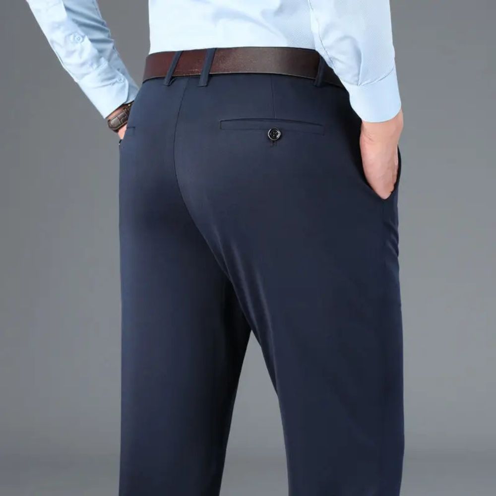 Pantalon met stretch en slanke pasvorm voor heren