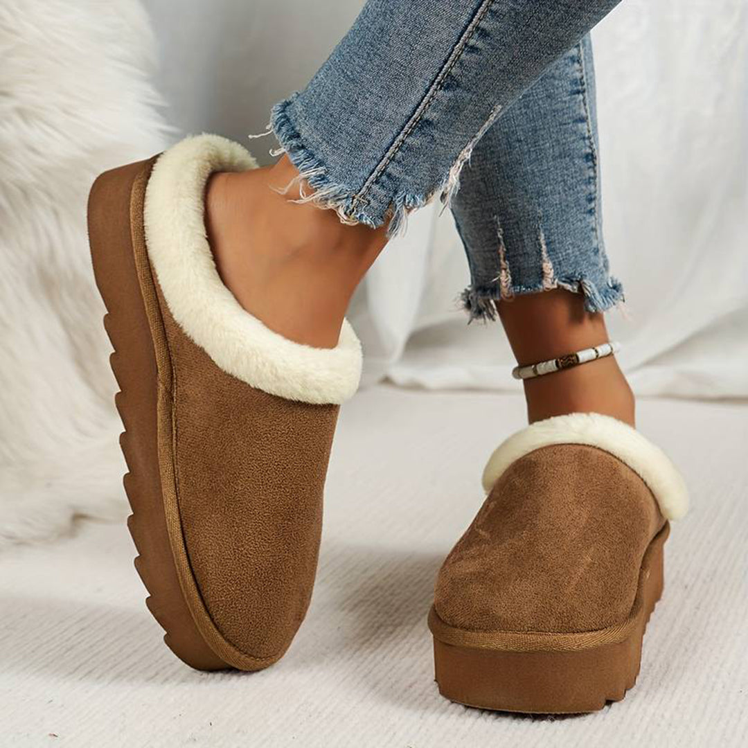 Pantoffels met warme voering en antislipzool voor dames