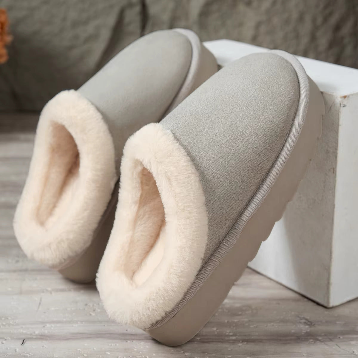 Pantoffels met warme voering en antislipzool voor dames
