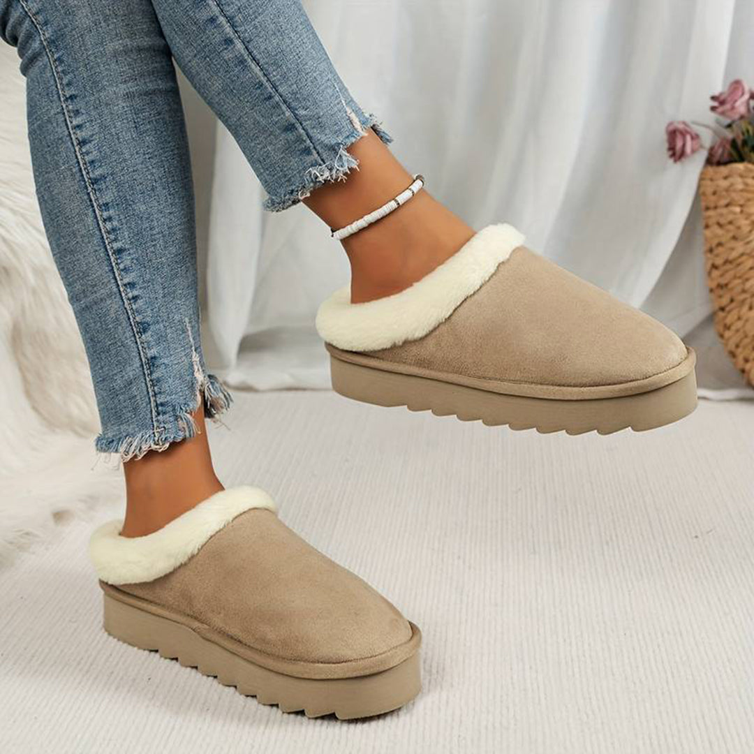 Pantoffels met warme voering en antislipzool voor dames