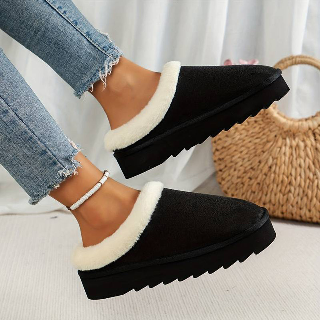 Pantoffels met warme voering en antislipzool voor dames