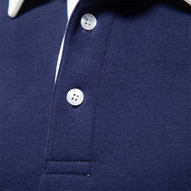 Polo sweatshirt met kraag en lange mouwen voor heren
