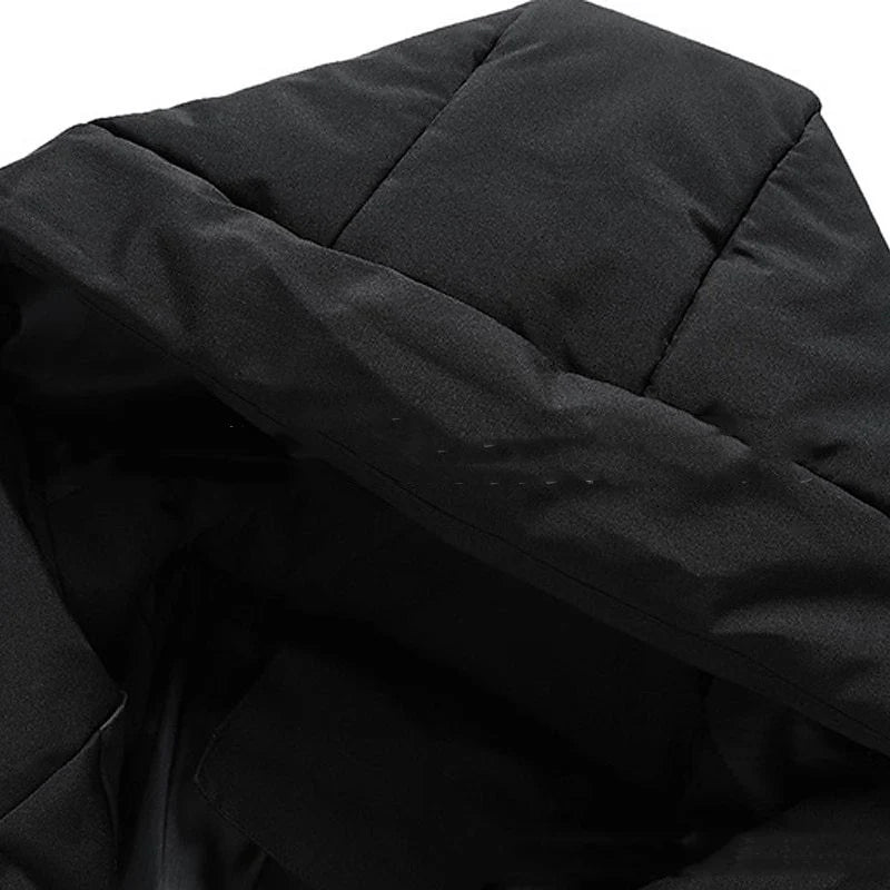 Puffer winterjas met rits en hoge kraag voor heren