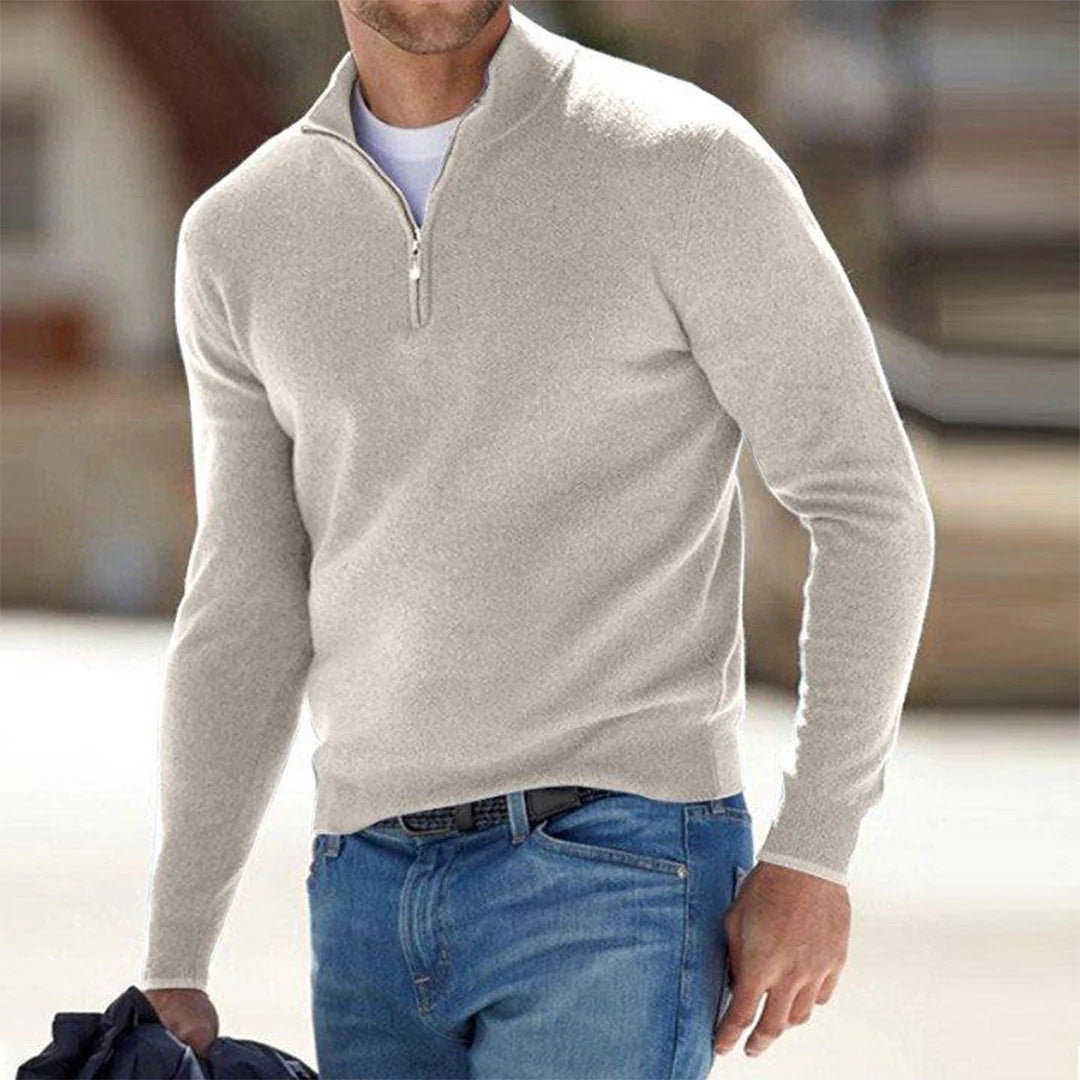 Pullover met halve ritssluiting voor heren