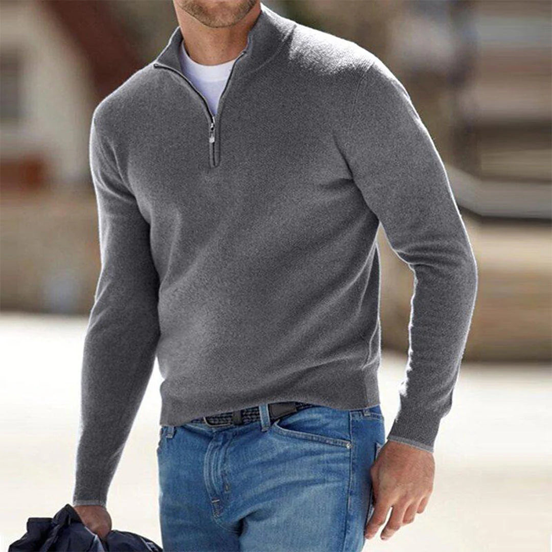 Pullover met halve ritssluiting voor heren