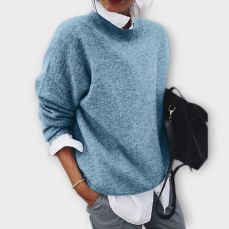Pullover met ronde hals en losse pasvorm voor dames