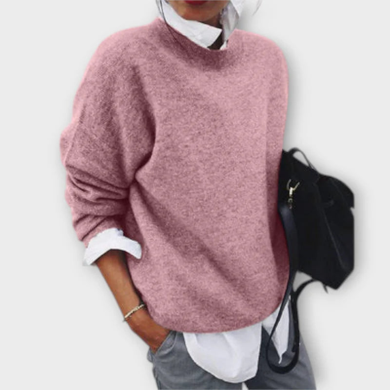 Pullover met ronde hals en losse pasvorm voor dames
