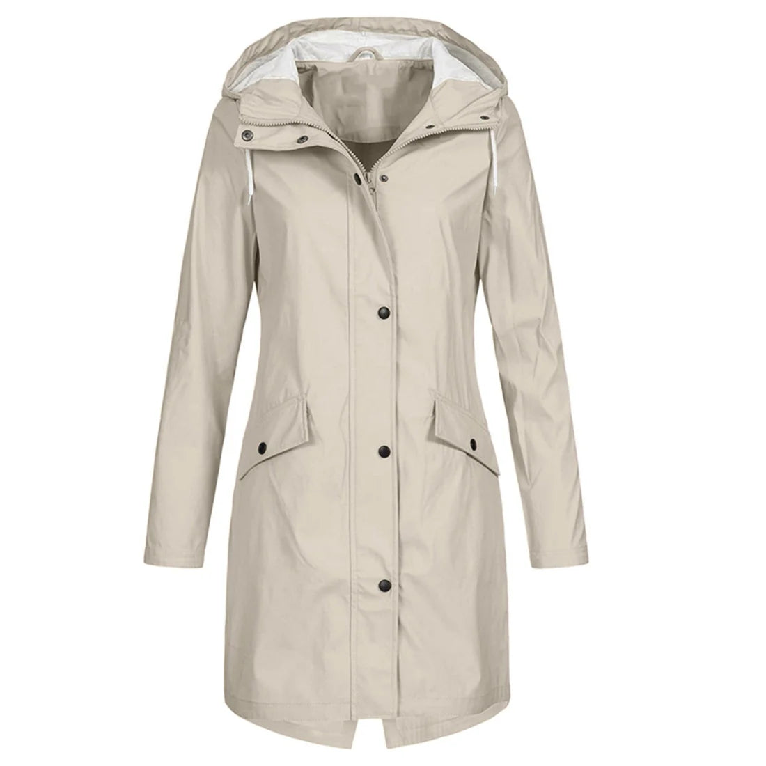 Regenjas met ritssluiting en capuchon voor dames