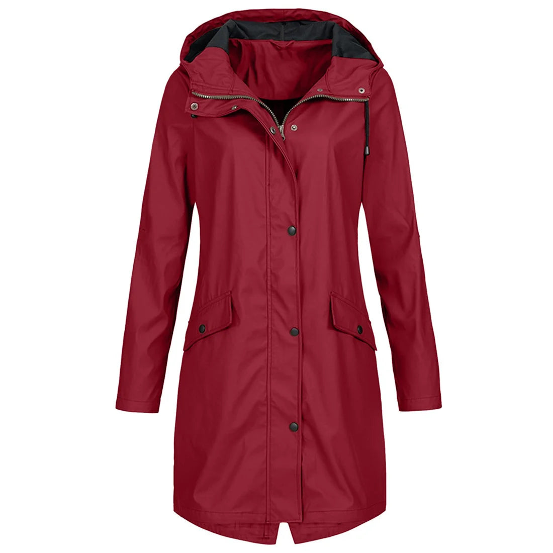 Regenjas met ritssluiting en capuchon voor dames
