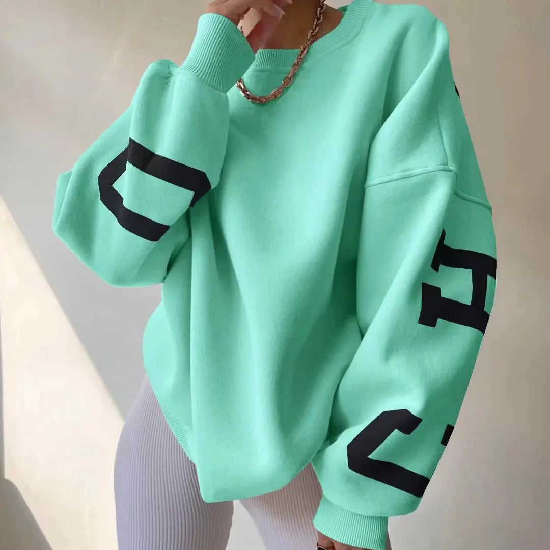 Oversized pullover met ronde hals voor dames