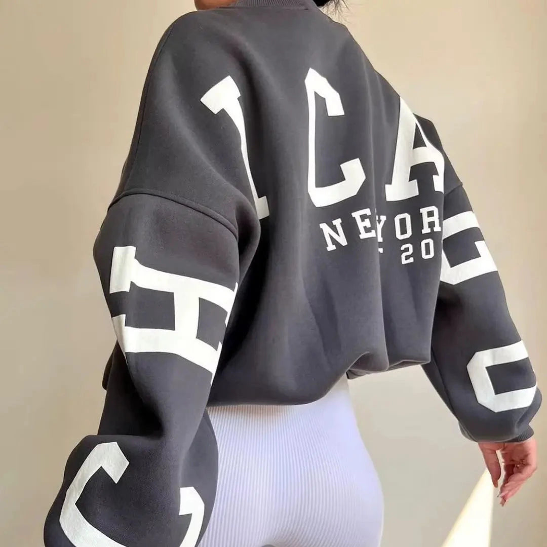 Oversized pullover met ronde hals voor dames