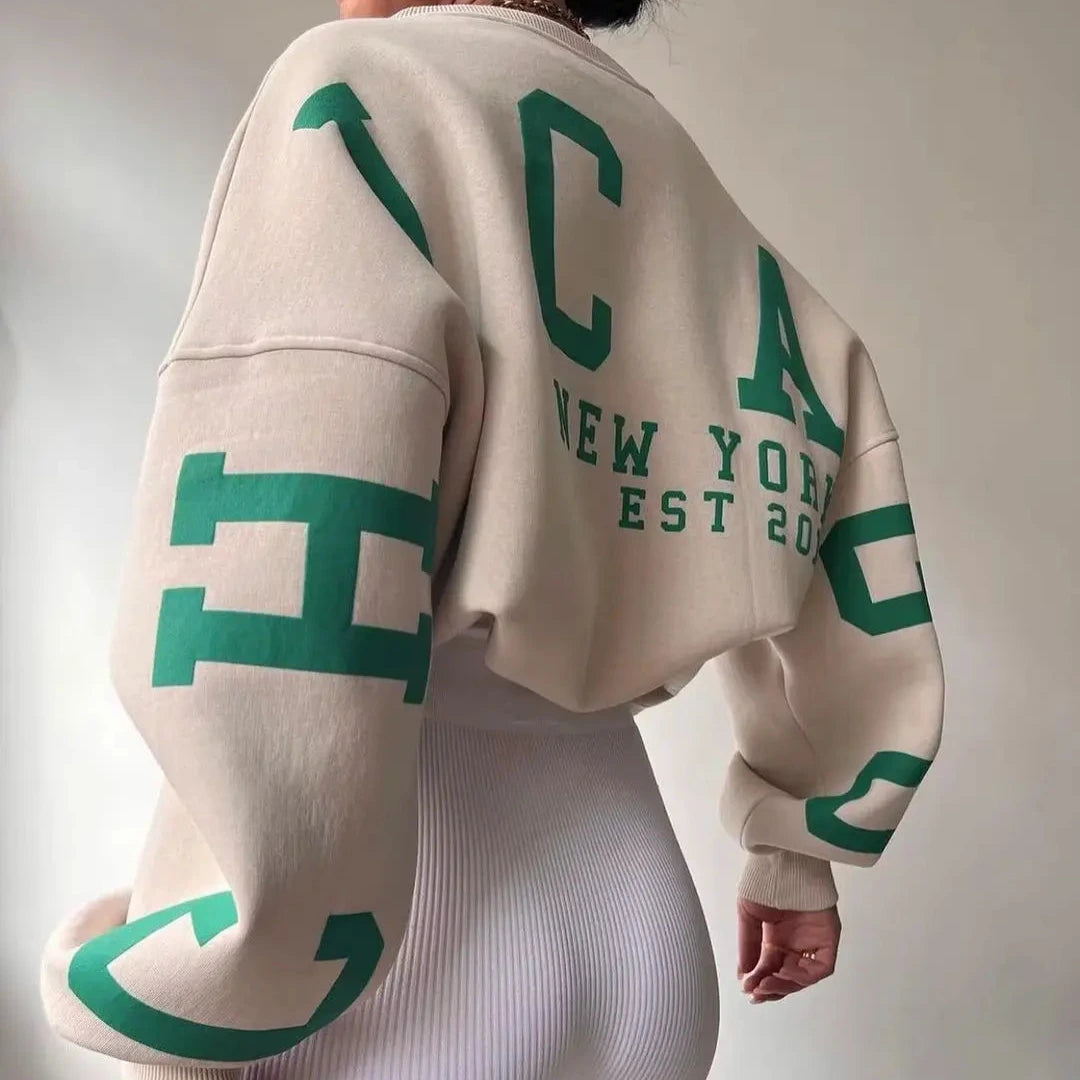Oversized pullover met ronde hals voor dames