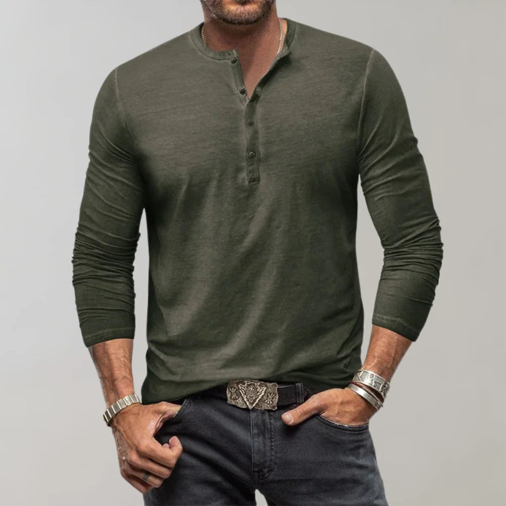 Shirt met lange mouwen en knoopsluiting voor heren