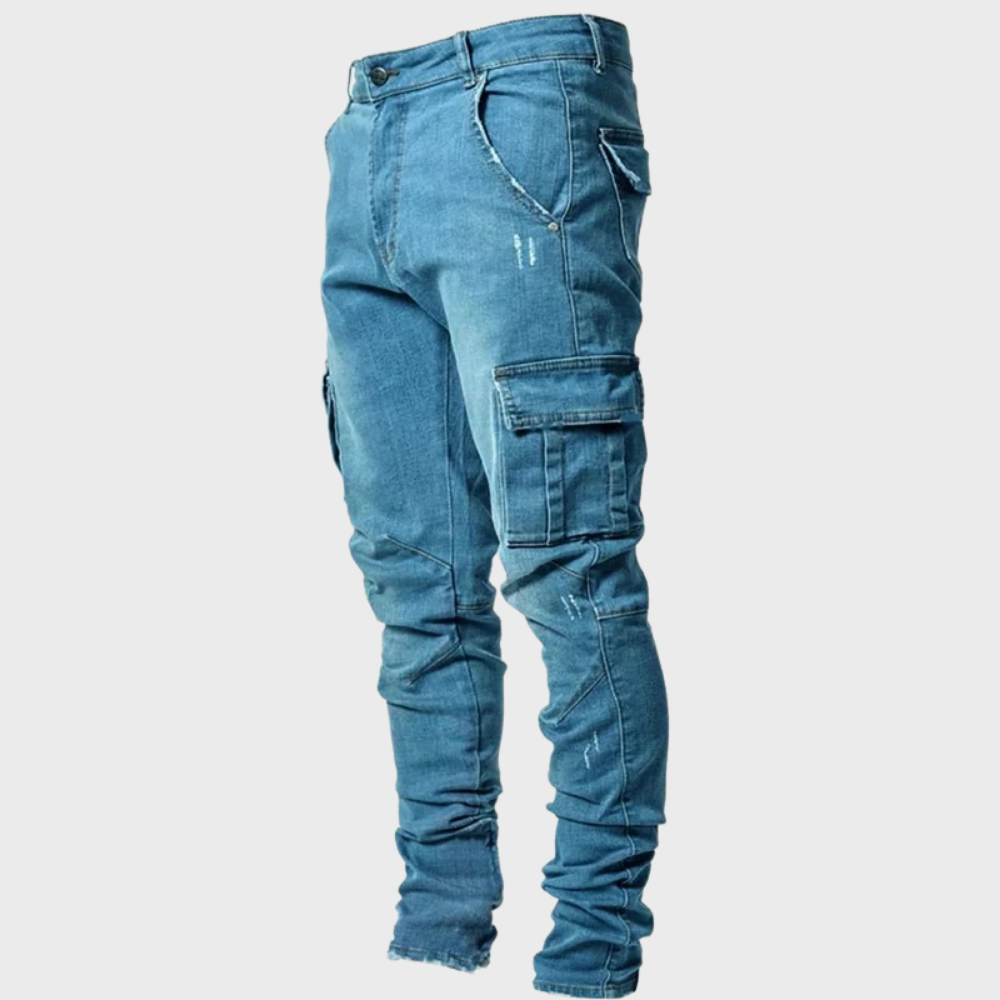 Skinny Fit Cargo Broek Heren met Meerdere Zakken