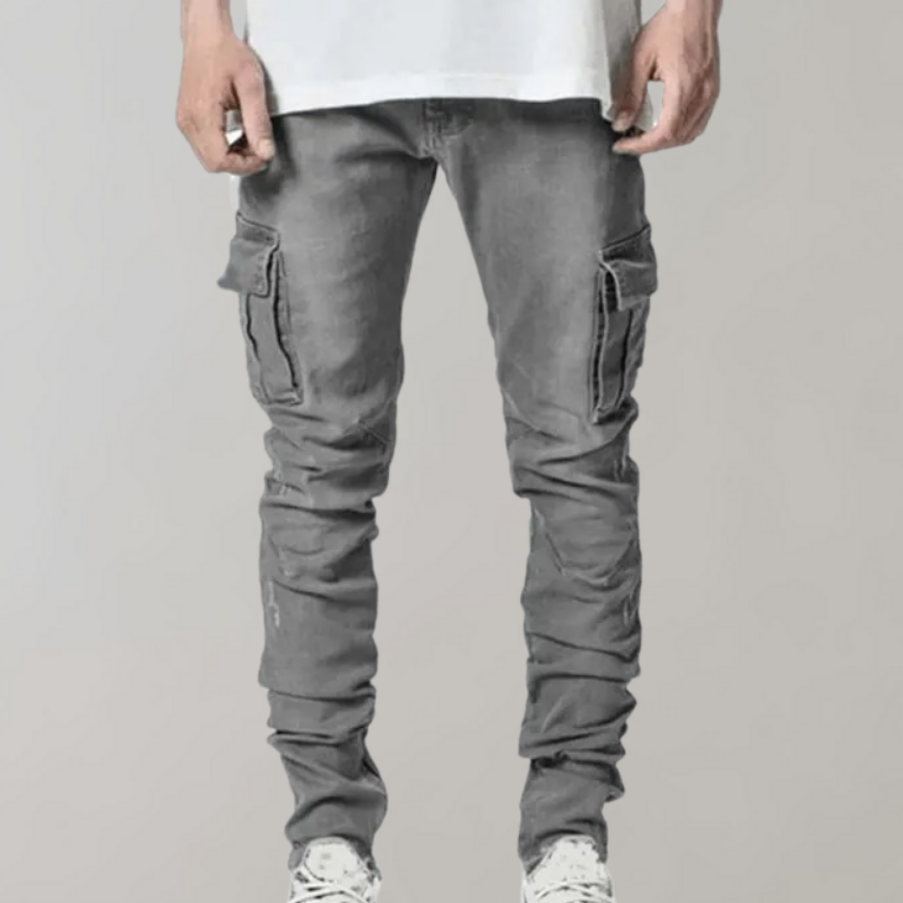 Skinny Fit Cargo Broek Heren met Meerdere Zakken