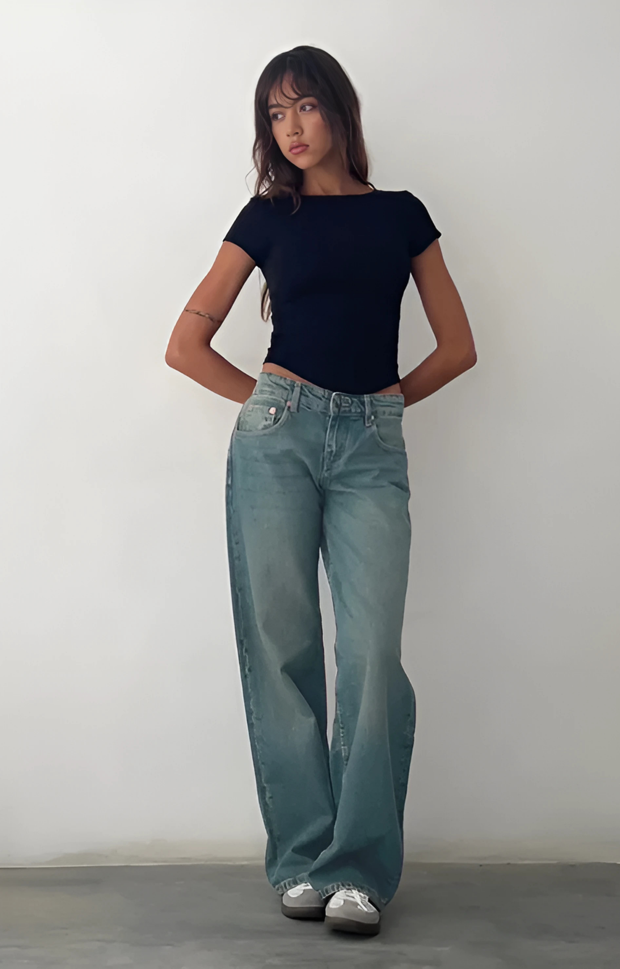 Slim fit jeans met lage taille en stretch voor dames