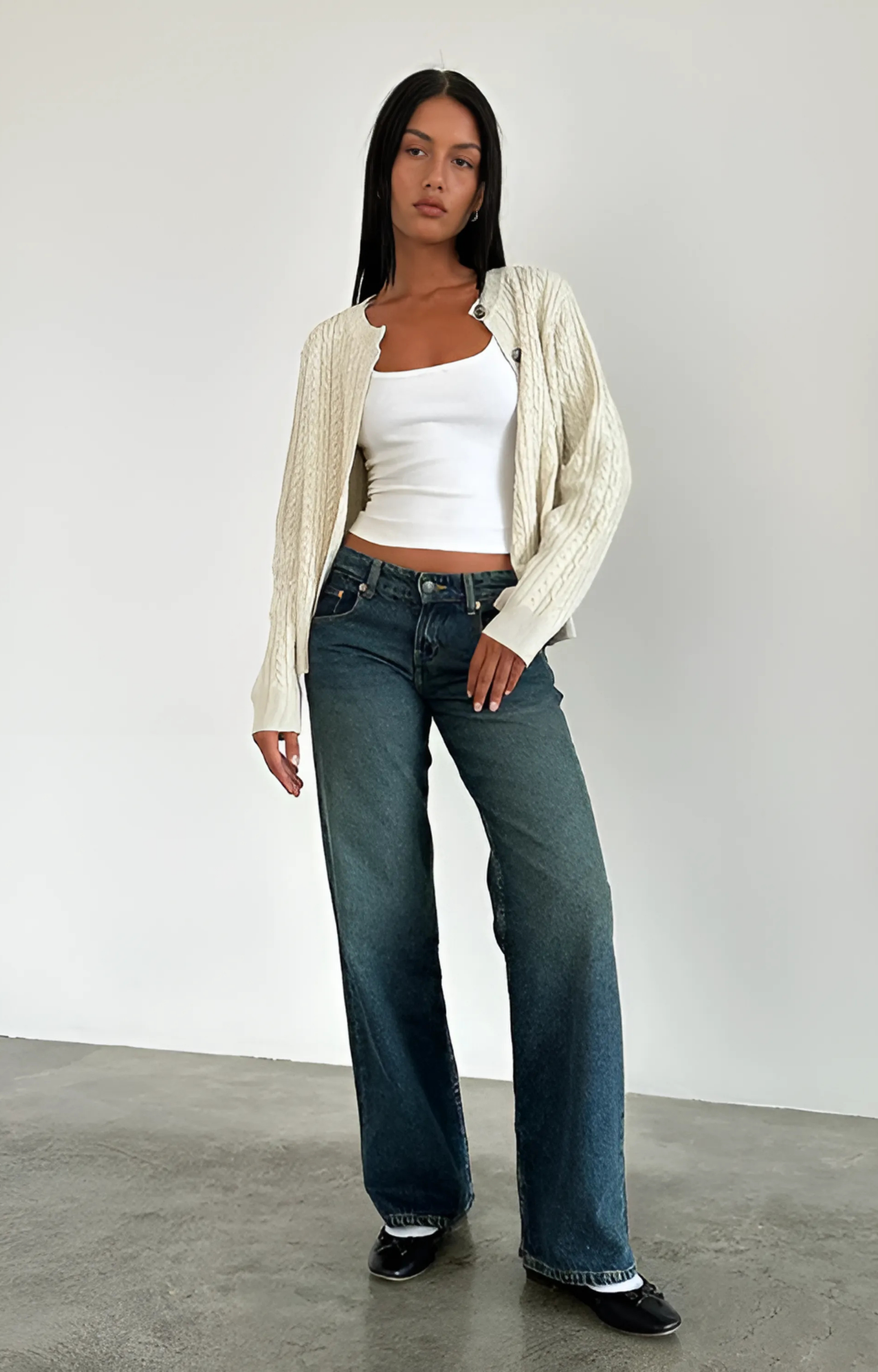 Slim fit jeans met lage taille en stretch voor dames