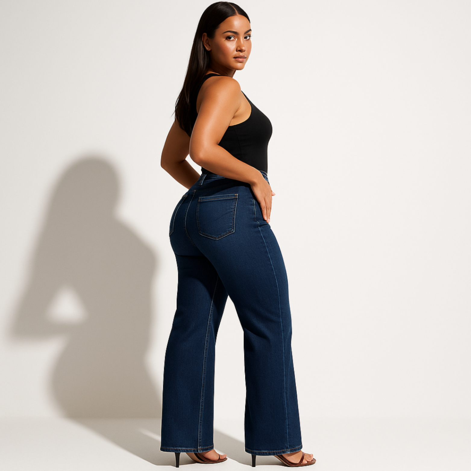 Slim fit stretch jeans met hoge taille voor dames