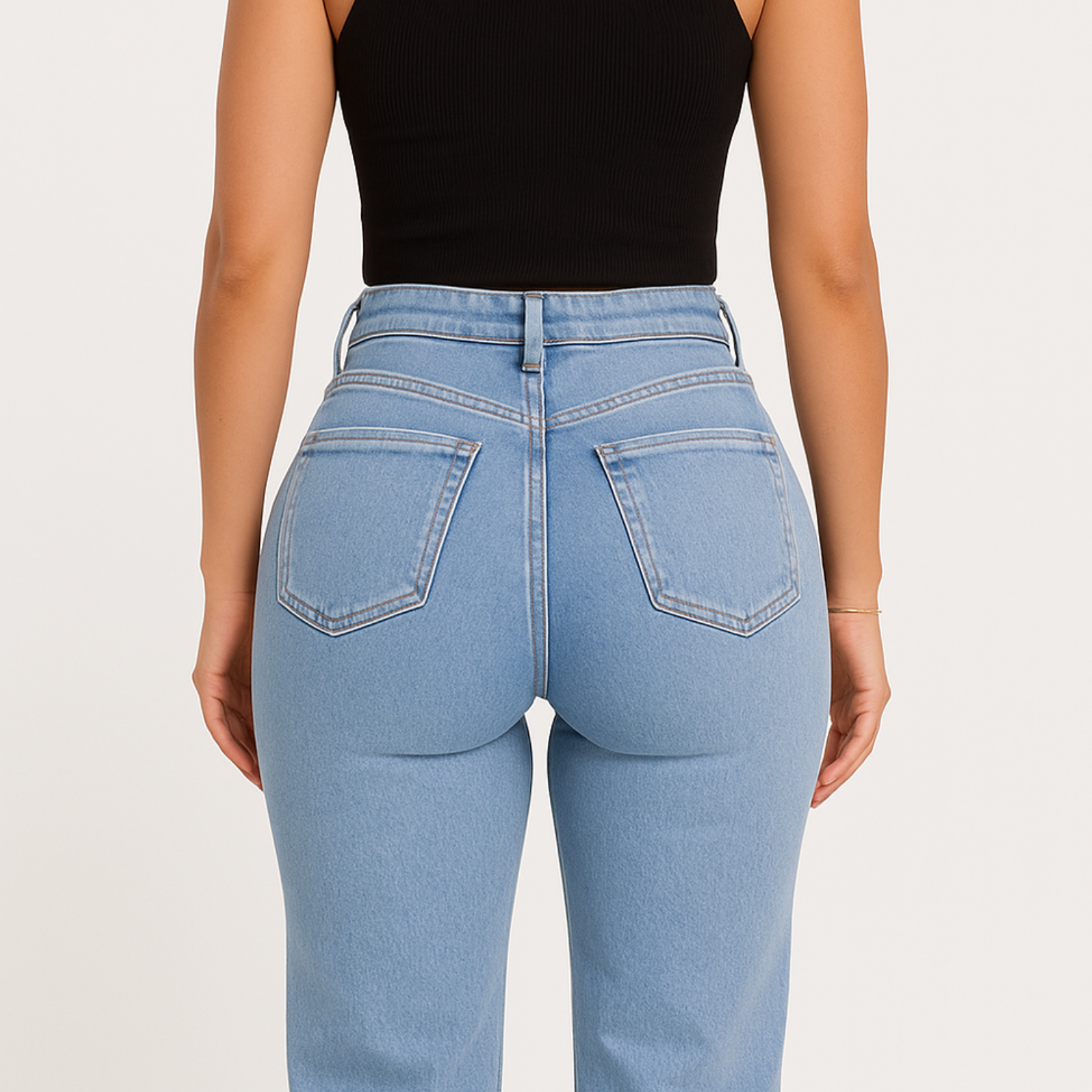 Slim fit stretch jeans met hoge taille voor dames