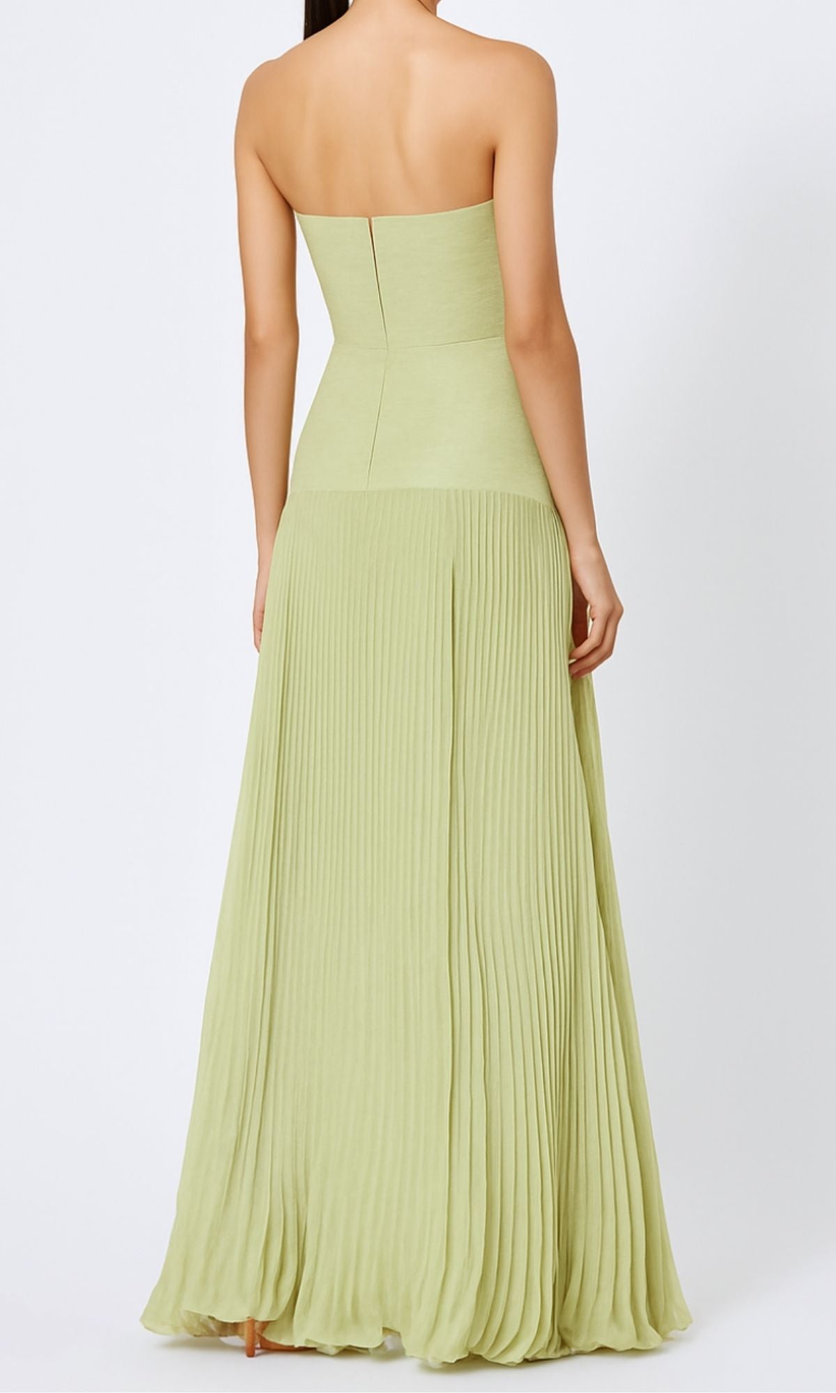 Strapless Maxi Zomerjurk met Geplooide Rok
