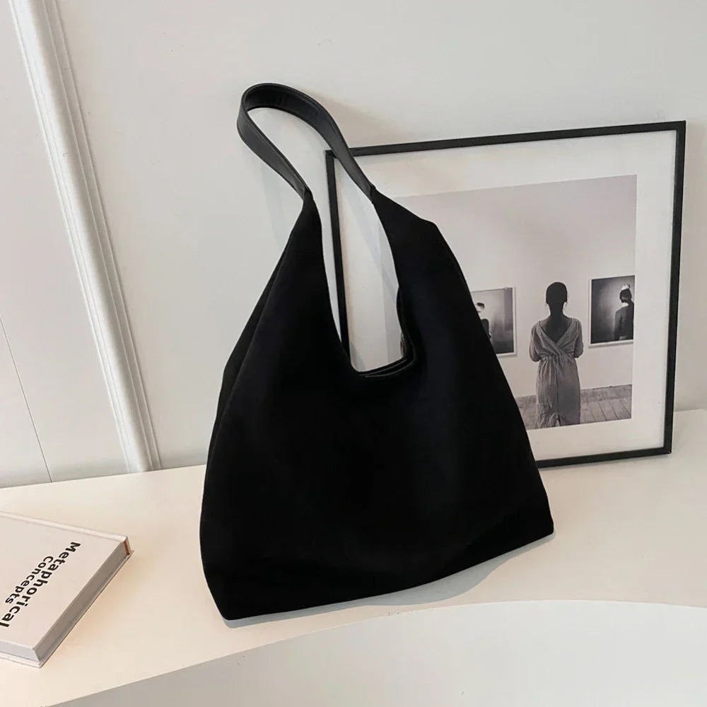 Suède tote bag met ruime binnenkant voor dames