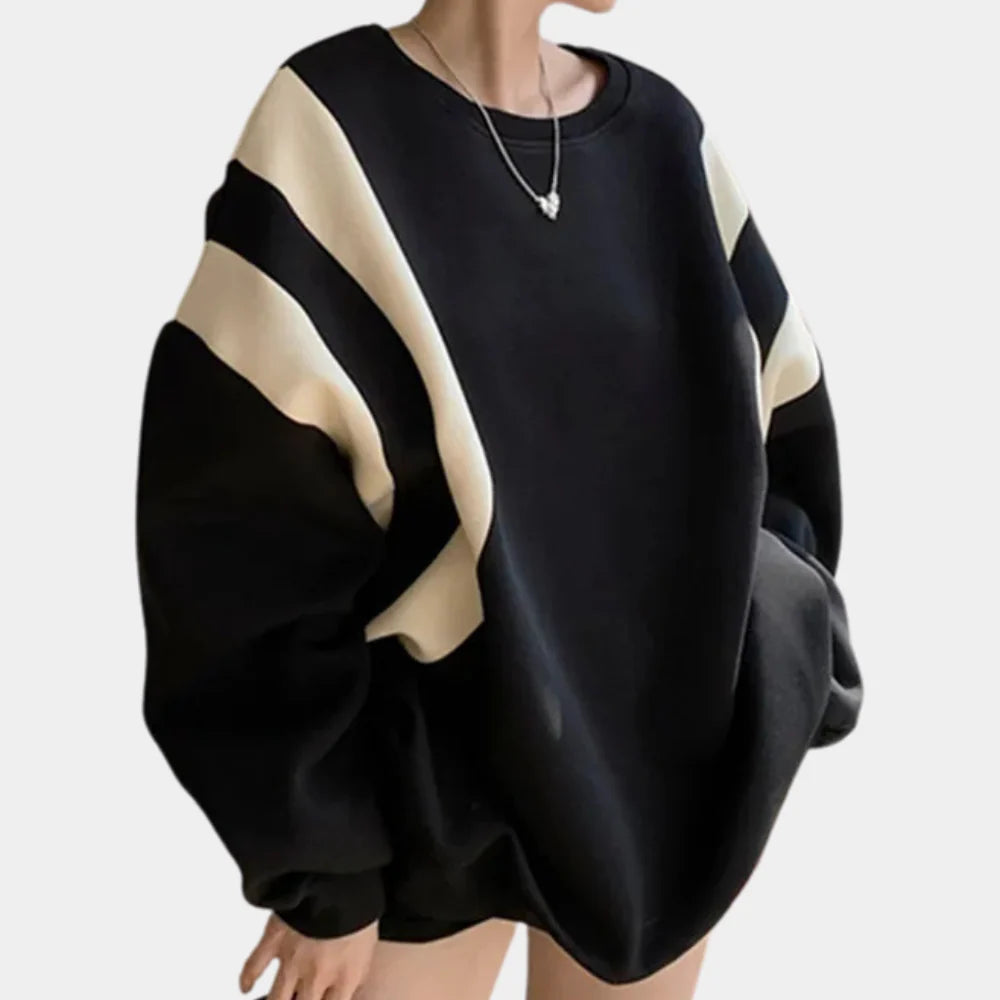 Sweatshirt met losse pasvorm en ronde hals voor dames