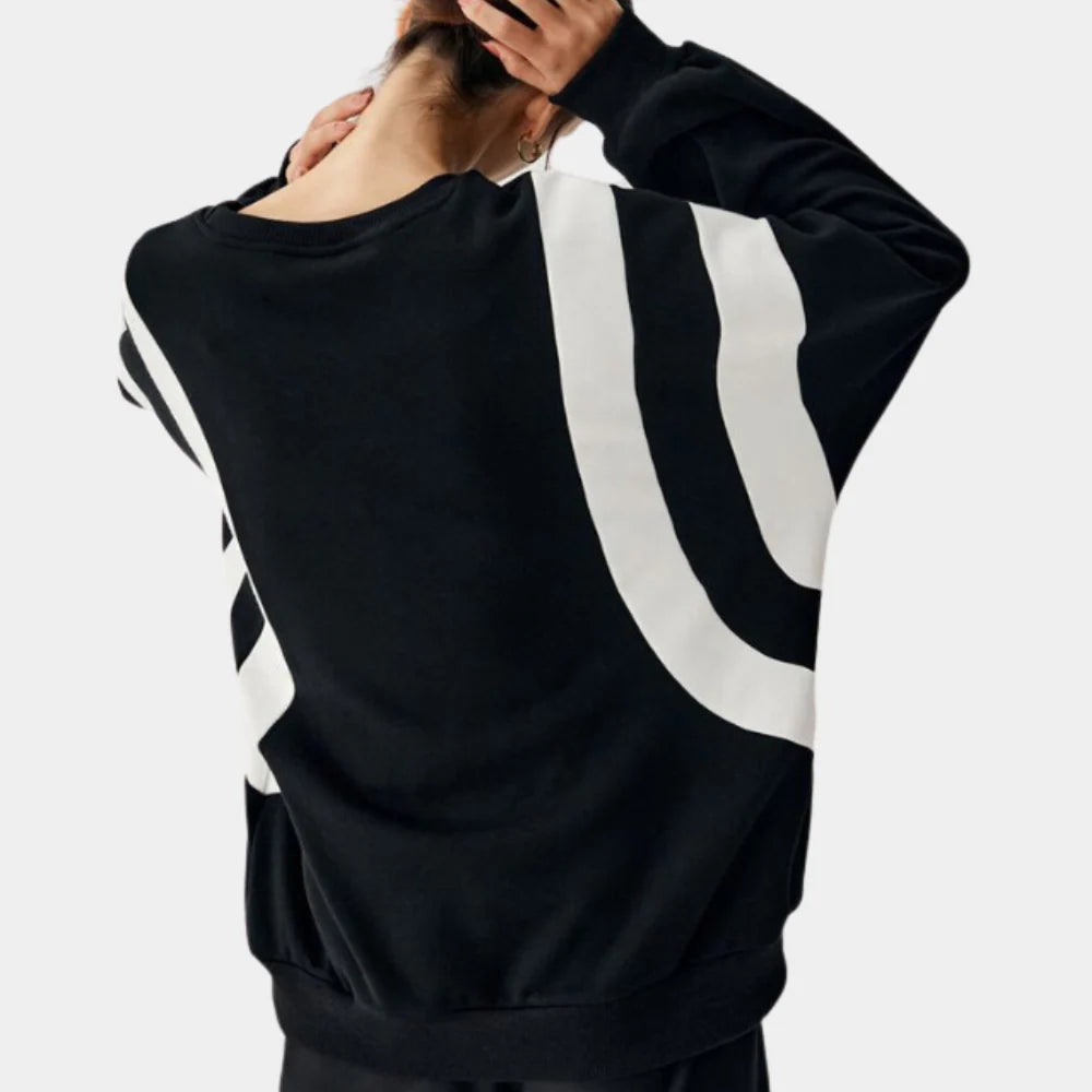 Sweatshirt met losse pasvorm en ronde hals voor dames
