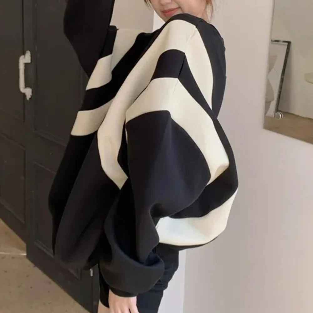 Sweatshirt met losse pasvorm en ronde hals voor dames