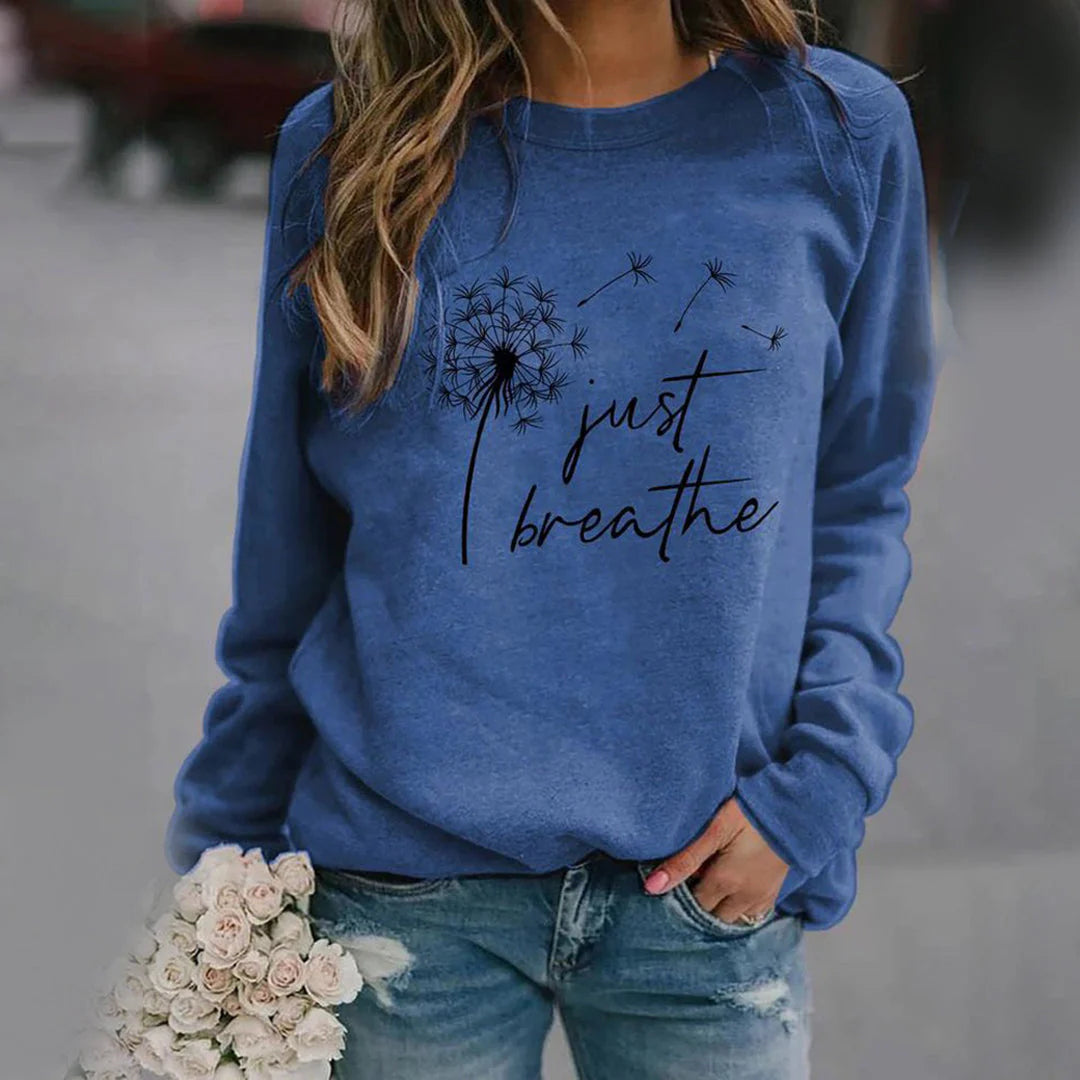 Sweatshirt met print en ronde hals voor dames