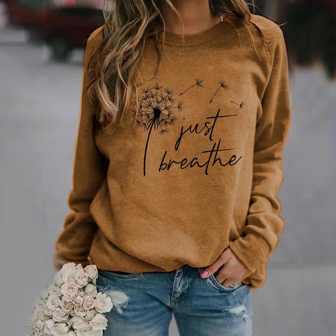 Sweatshirt met print en ronde hals voor dames