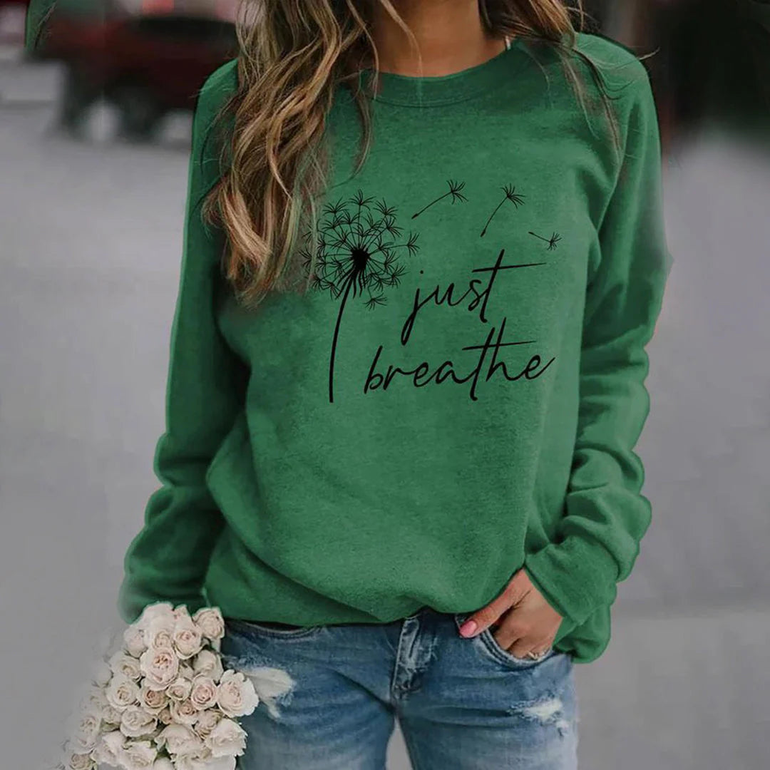 Sweatshirt met print en ronde hals voor dames