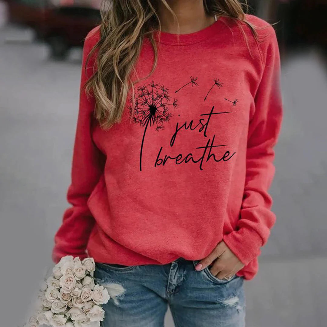 Sweatshirt met print en ronde hals voor dames