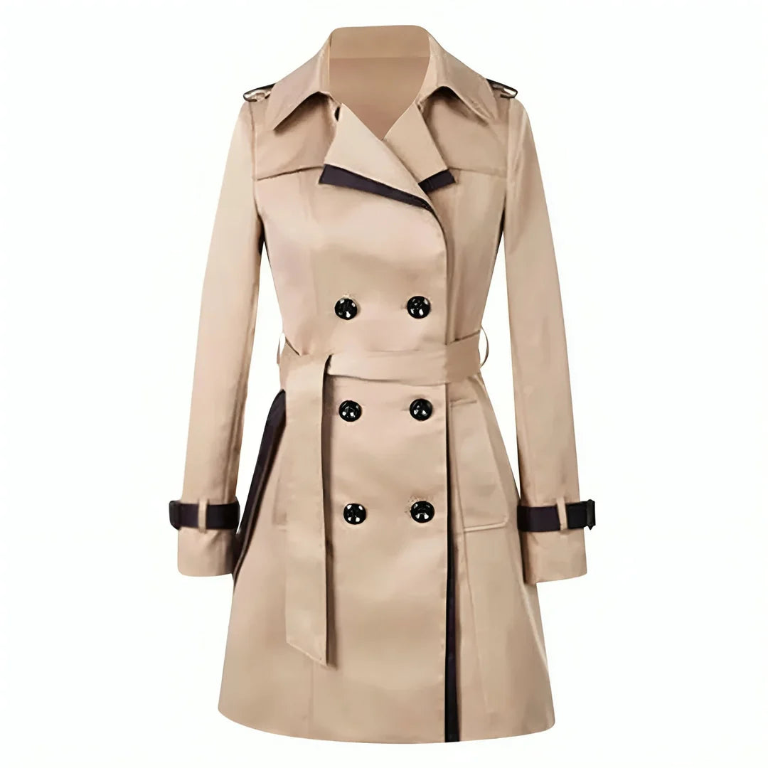 Trenchcoat voor Dames met Ceintuur en Dubbele Knopenrij
