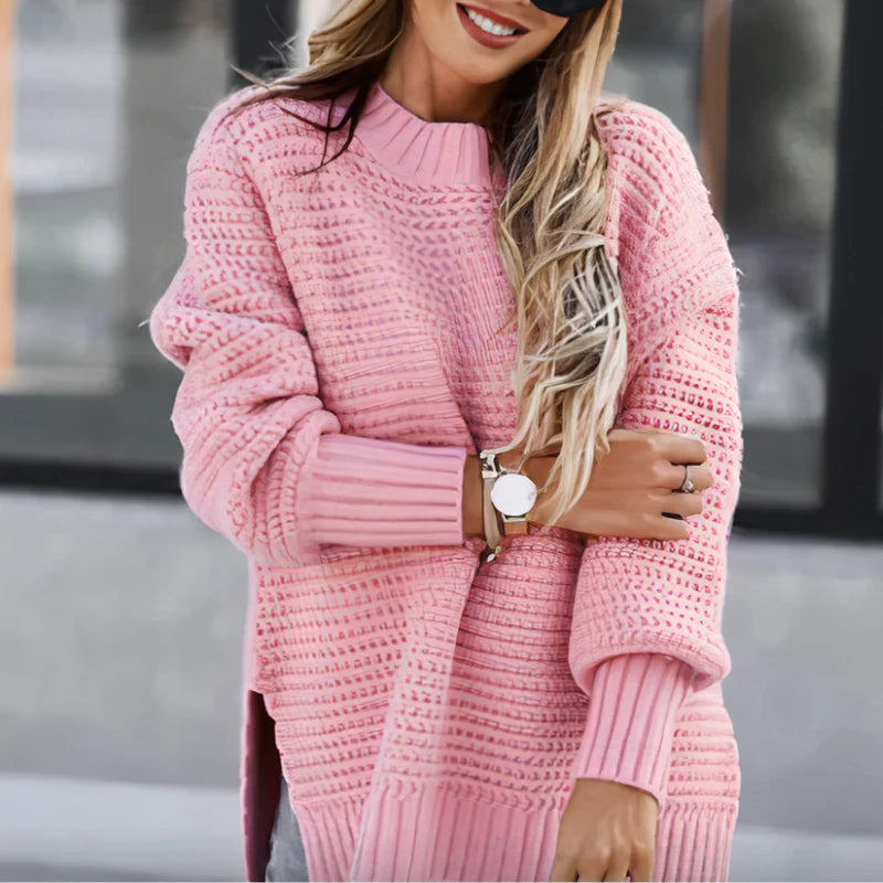 Trui met hoge kraag en oversized pasvorm voor dames