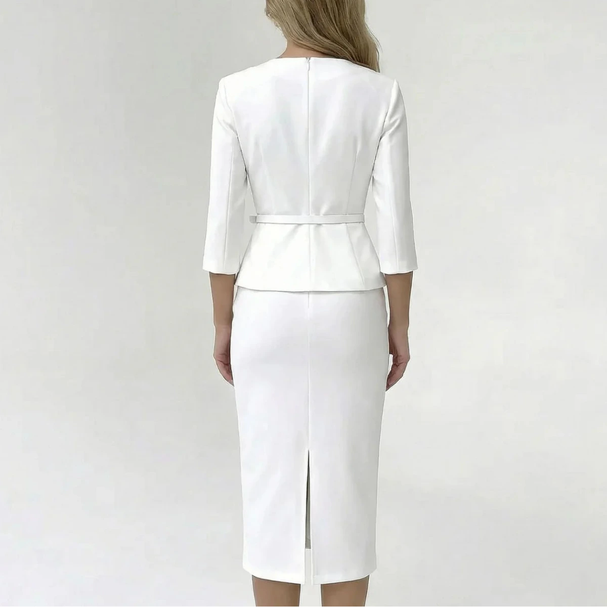 Tweedelig Damespak met Blazer en Midi Rok