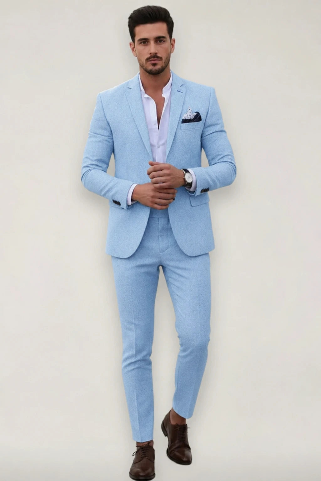 Tweedelig Heren Slim Fit Pak met Blazer en Broek