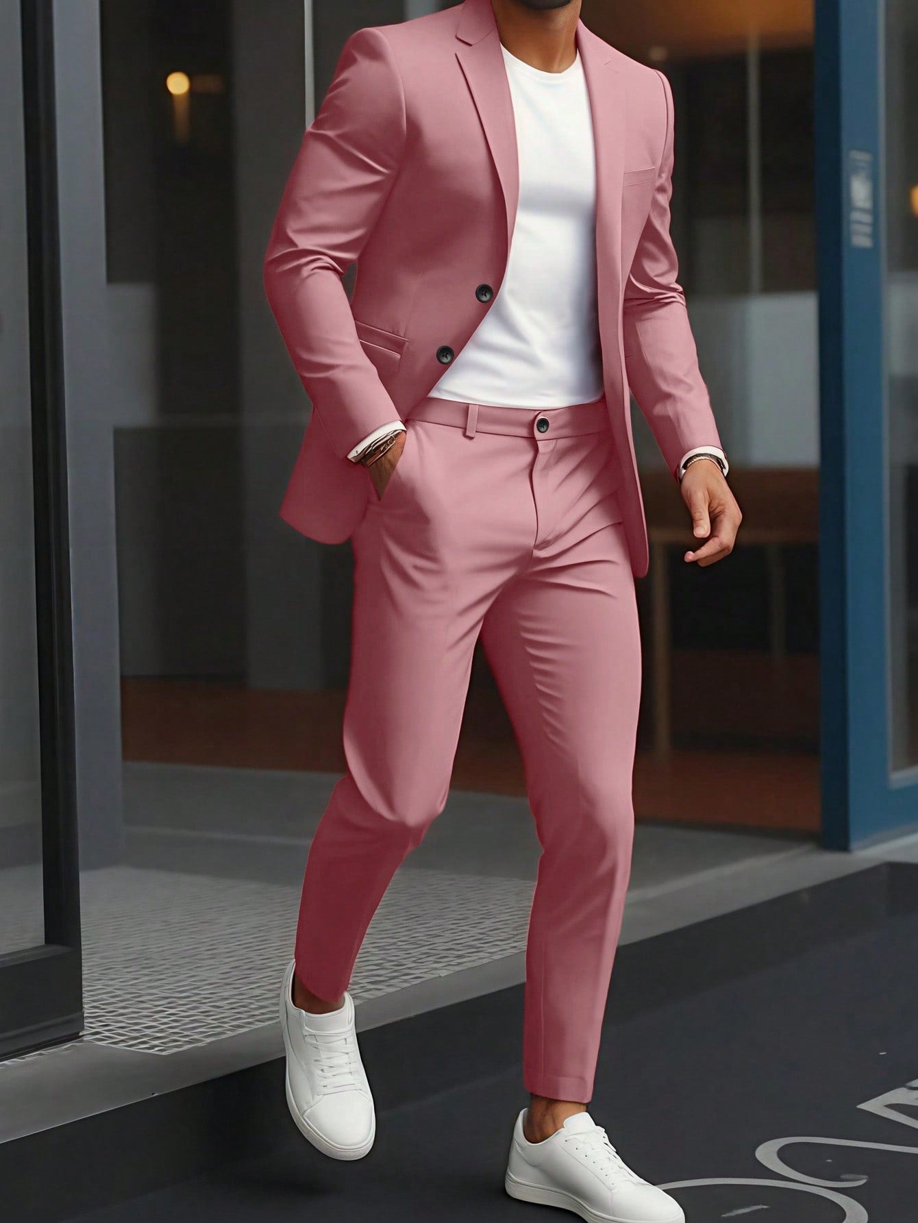 Tweedelig herenpak met blazer en broek