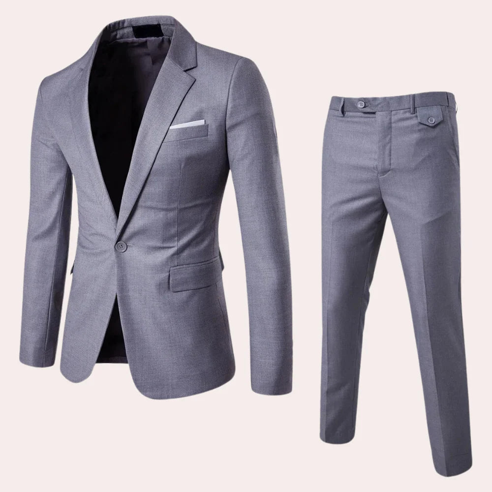 Tweedelig herenpak met slim fit pasvorm voor heren